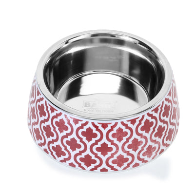 Basil - Melamine Red Indie Printed Bowl For Dogs