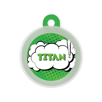 Taggie - Comic Pop Green Pet ID Tag For Dogs & Cats
