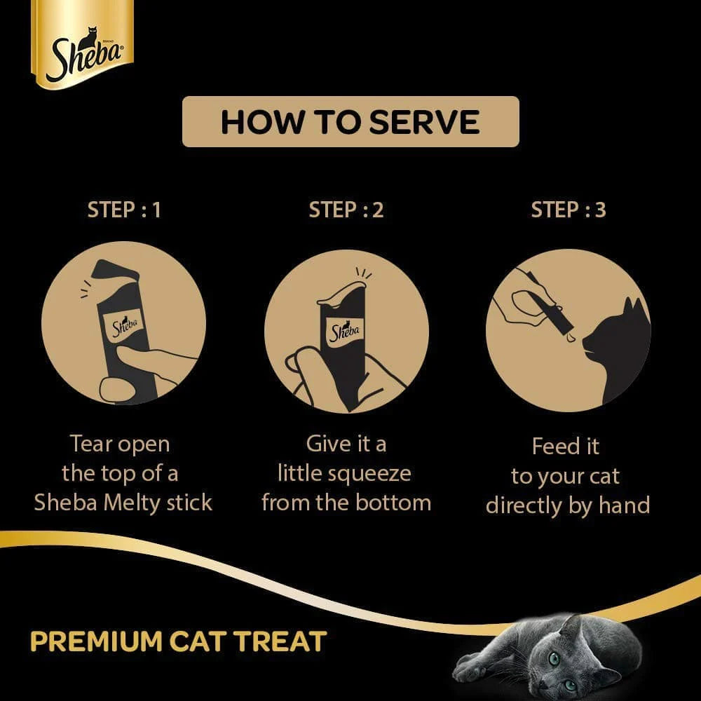 Sheba - Premium Cat Treat Selection Melty  Tuna Flavor and Tuna and  Prawn Maguro