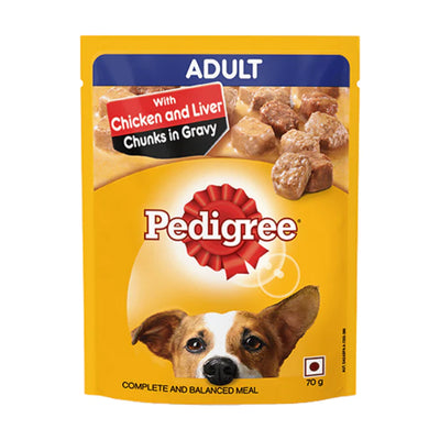 Pedigree - Adult Wet Dog Food, Chicken & Liver Chunks in Gravy Pouch