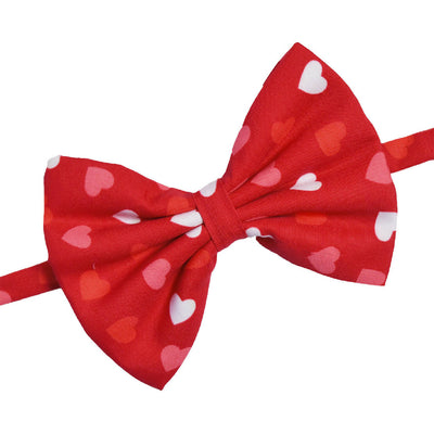 Valentine's Day Heart Print Bow By Fluffys Collection