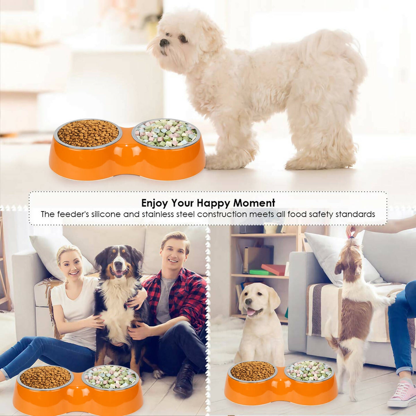 Basil - Melamine Bowl Double Bowl For Dogs