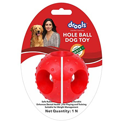 Drools Non - Toxic Rubber Hole Ball Chew Toy For puppy and Dogs