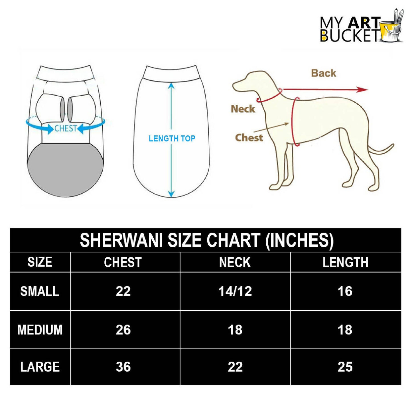 My Art Bucket- Contemporary Designer Dog Sherwani