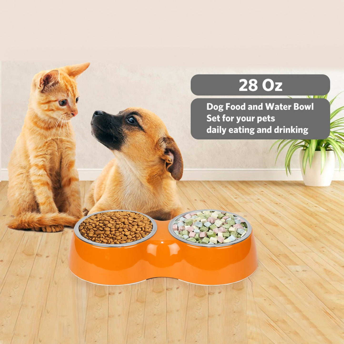 Basil - Melamine Bowl Double Bowl For Dogs