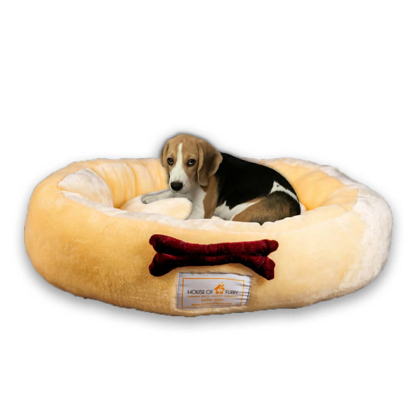 House of Furry - Soft Faux Fur round bolster bed