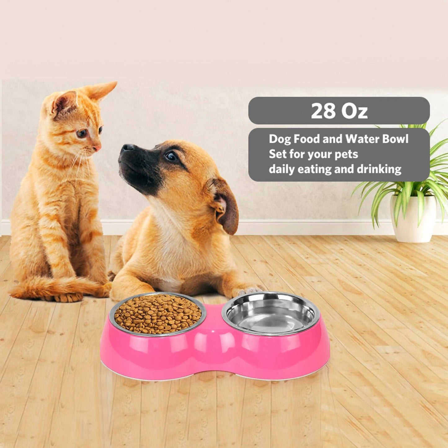 Basil - Melamine Bowl Double Bowl For Dogs