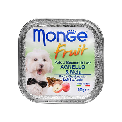 All4pets - Monge Fruit | Pate and Chunkies with Lamb and Apple For Dogs