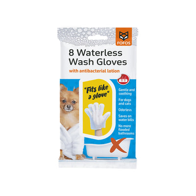 Fofos - 8 Waterless Wash Gloves Durable For Dogs & Cats