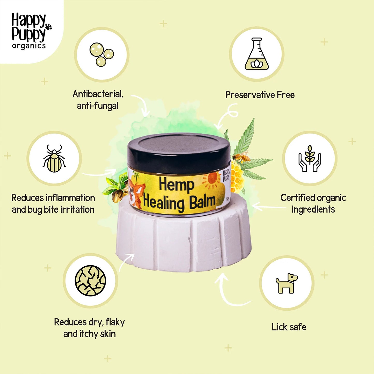 Happy Puppy Organics - Hemp Healing Balm For Dogs & Cats