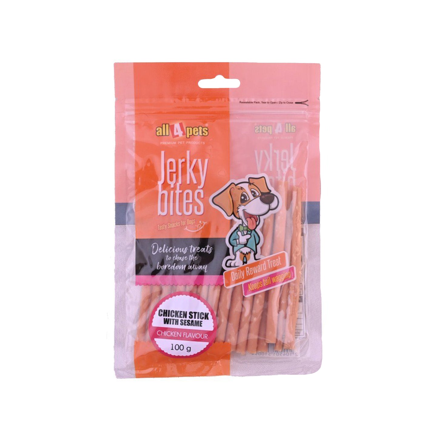 All4pets - Jerky Bites | Chicken Stick with Sesame For Dogs