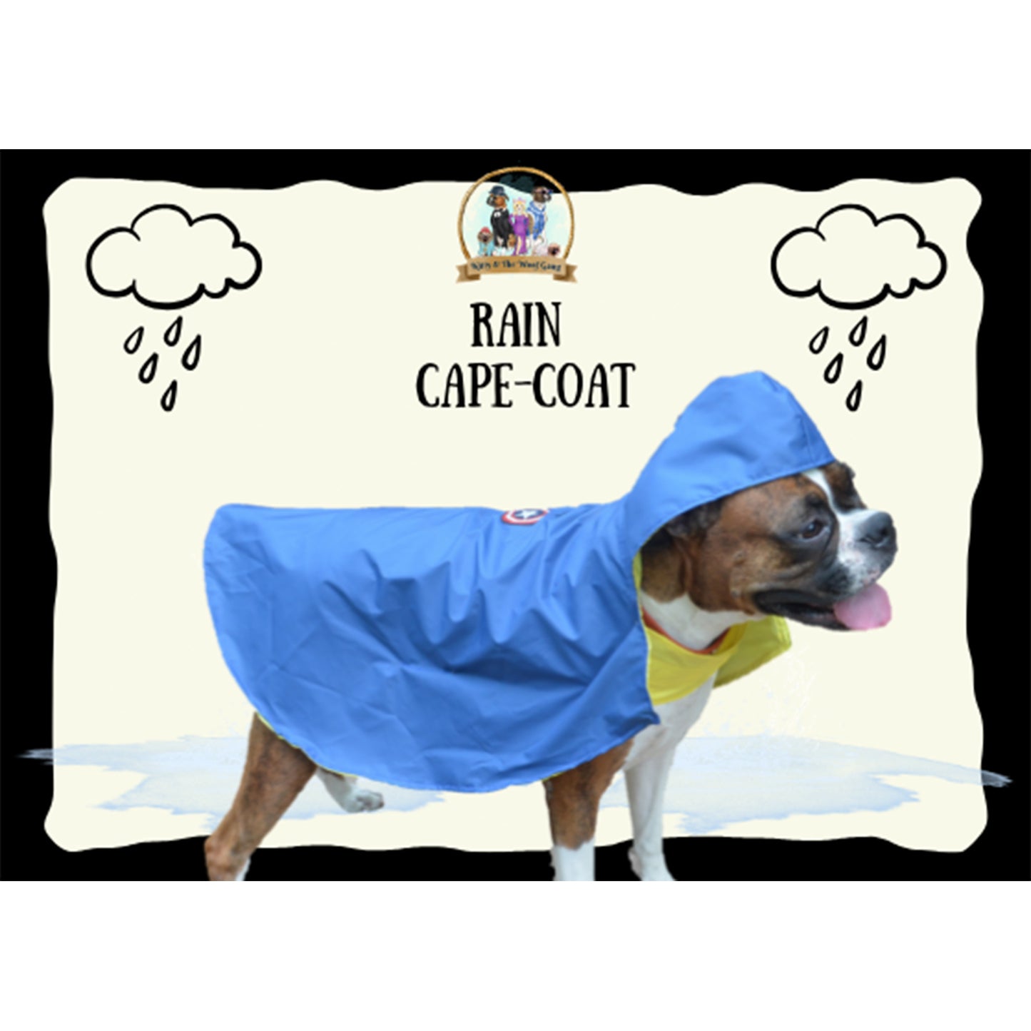 Kitty & The Woof Gang - Blue Dual Layered Raincoat For Dogs