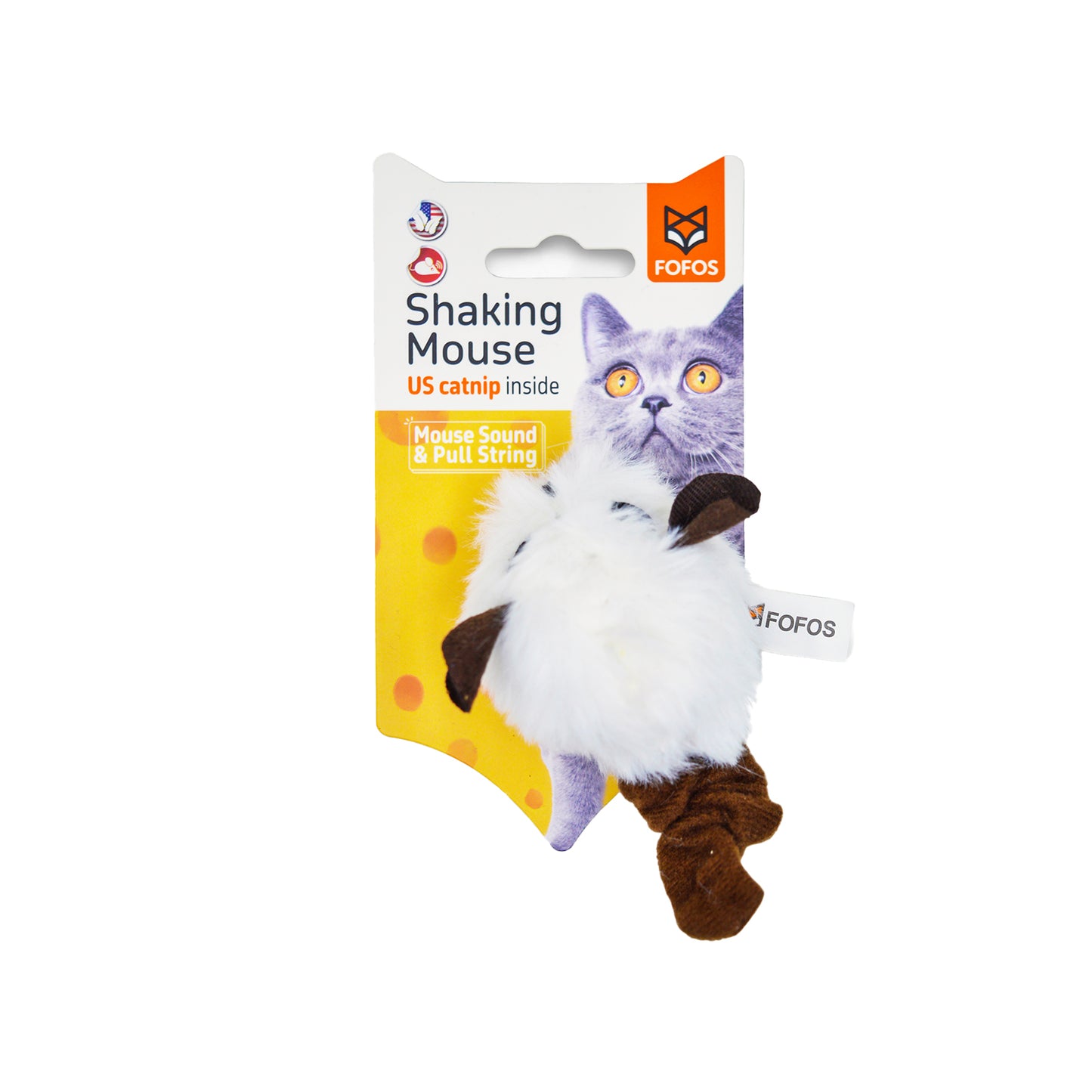 Fofos - Pull String and Sound chip Mouse-Electronic Mouse Toy
