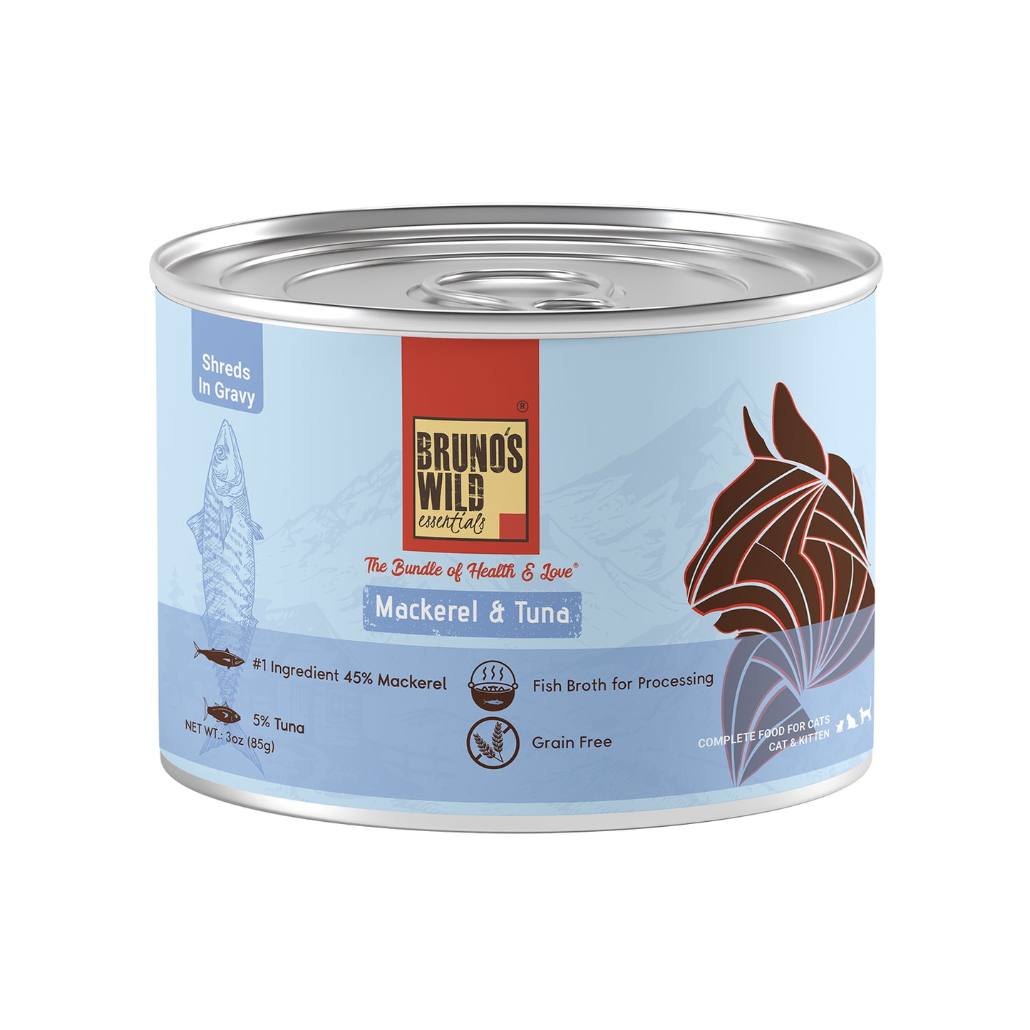 Bruno's Wild Essentials - Wet Cat Food Mackerel & Tuna