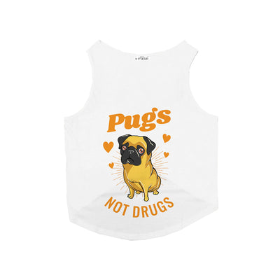 Ruse - Pugs Not Drugs Printed Tank Dog Tee