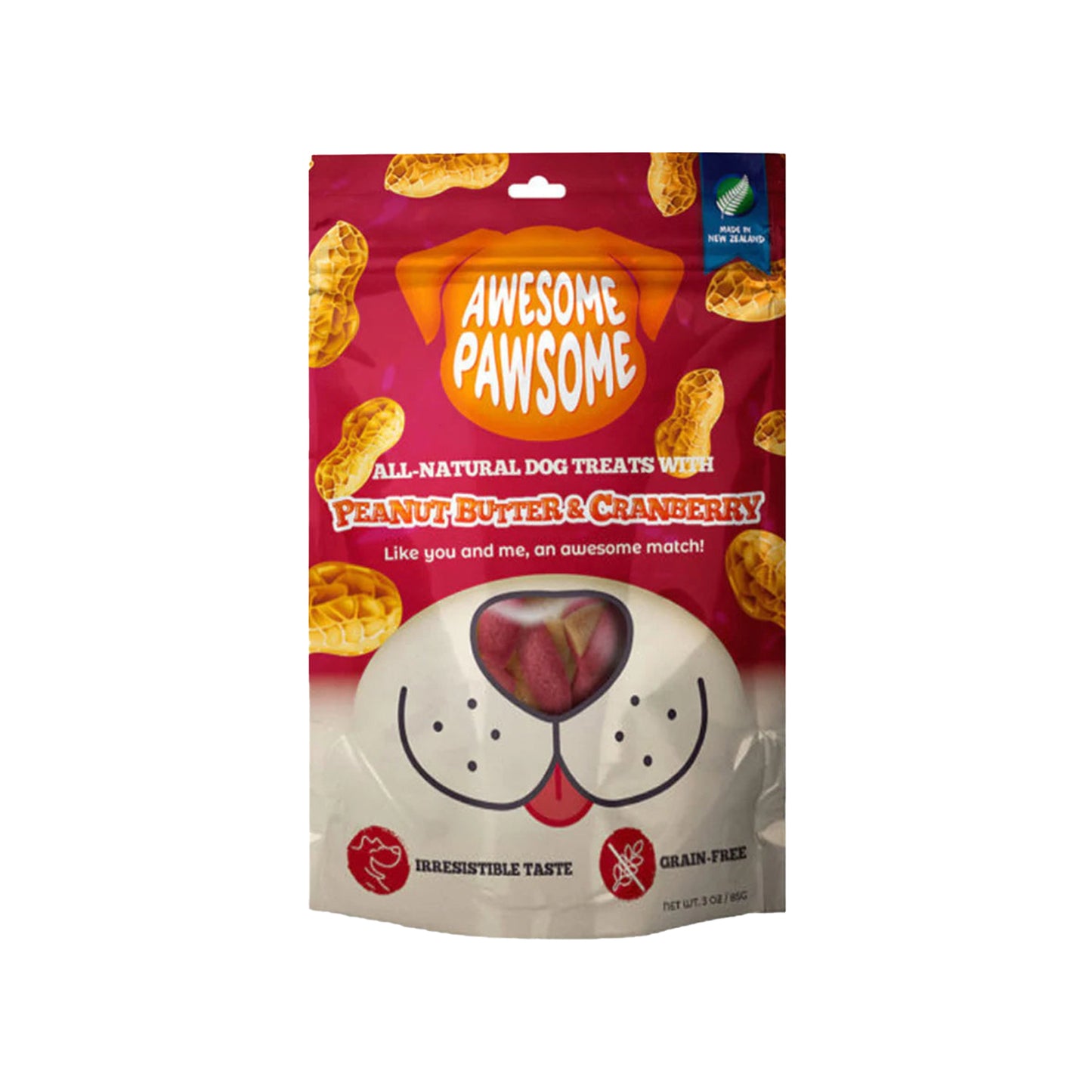 Awesome Pawsome - Peanut Butter & Cranberry All Natural Grain-Free Dog Treats