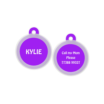 Taggie - Solid Purple Pet ID Tag For Dogs & Cats