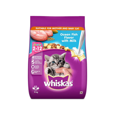 Whiskas - Dry Cat Food Ocean Fish Flavour with Milk For Kittens (2-12 months)