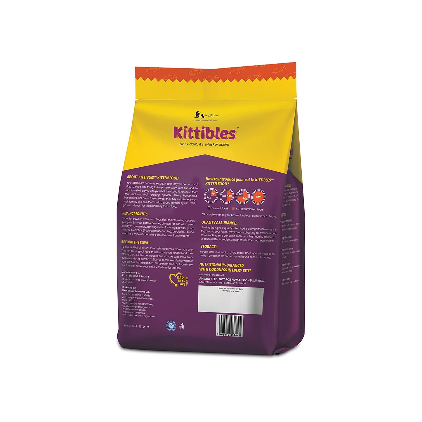 Wiggles - Kittibles Dry Food with Chicken & Tuna For Cats