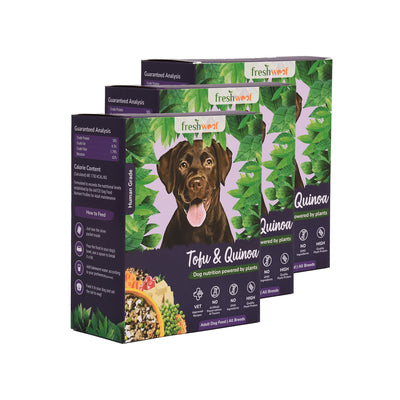 Freshwoof | All Natural Vegetarian/Vegan Wet Dog Food (Tofu & Quinoa) (Set of 3 | 500g each)