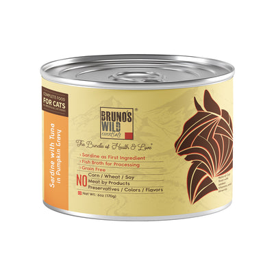 Bruno's Wild Essentials - Wet Cat Food Sardine with Tuna in Pumpkin Gravy
