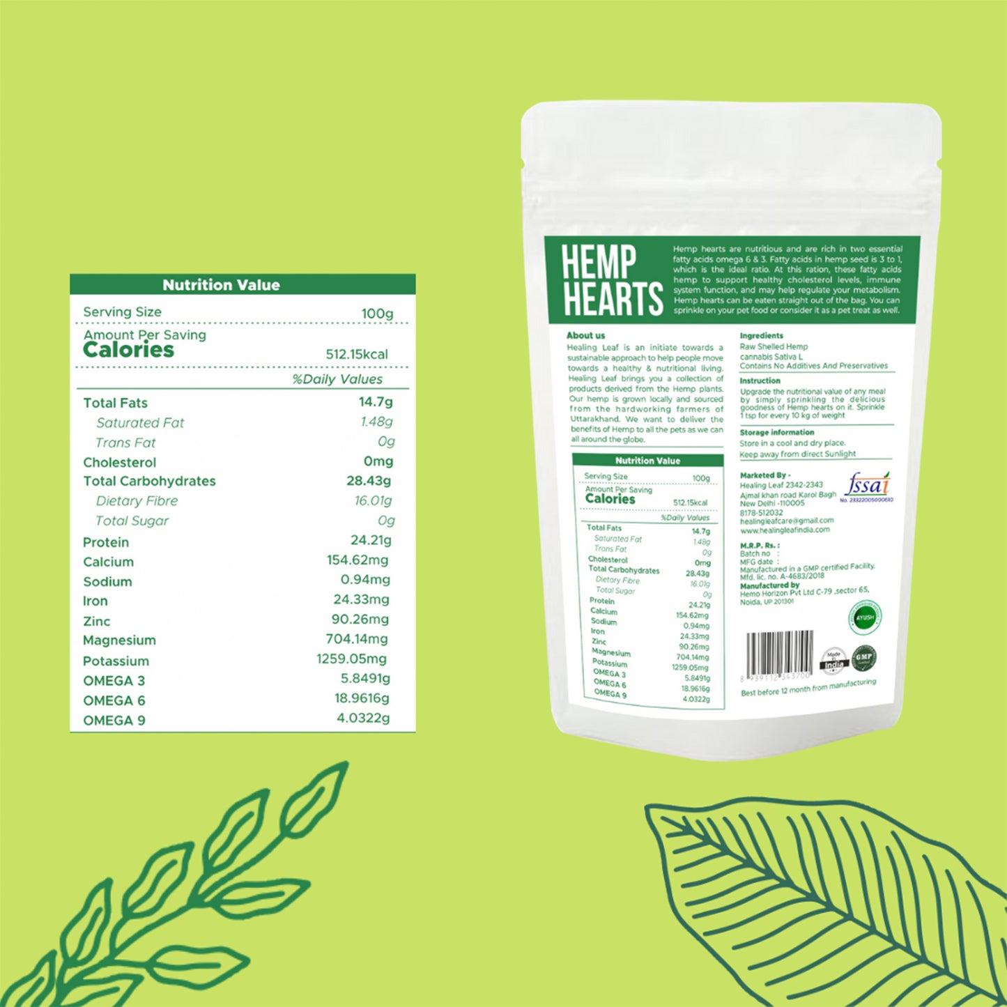 Healing Leaf - Hemp Hearts For Dogs & Cats