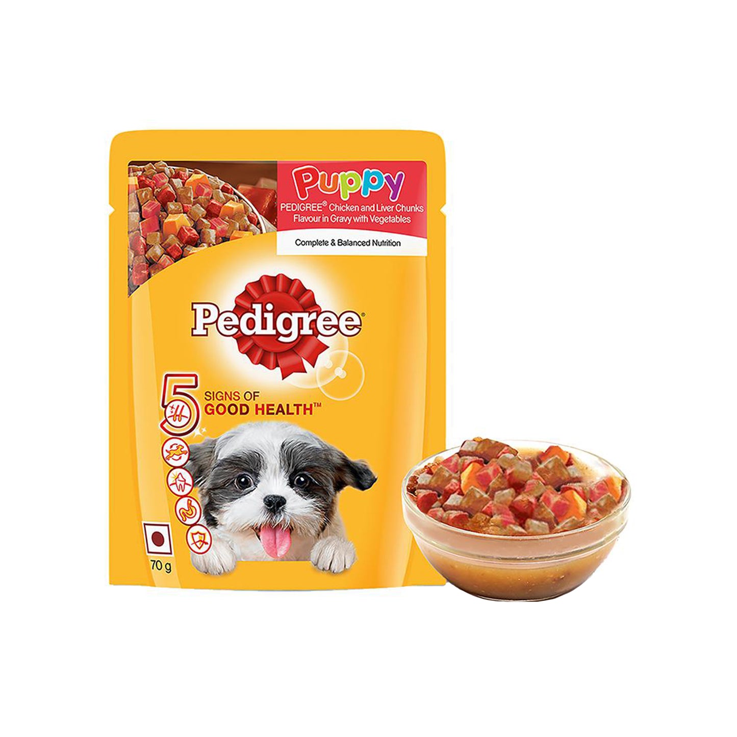 Pedigree - Puppy Wet Dog Food | Chicken And Liver Chunks Flavour in Gravy with Vegetables