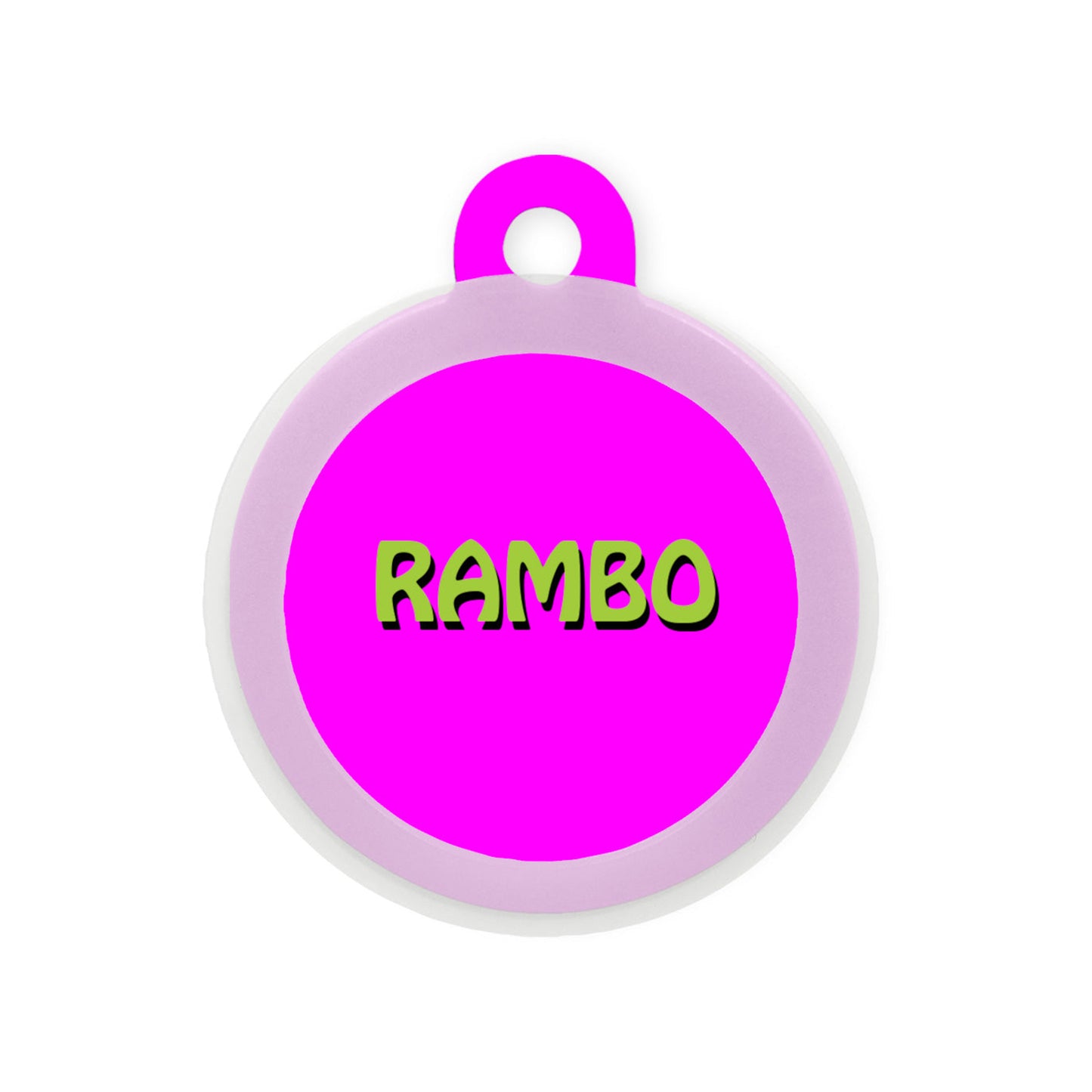 Taggie - Solid Neon Pink Pet ID Tag For Dogs & Cats