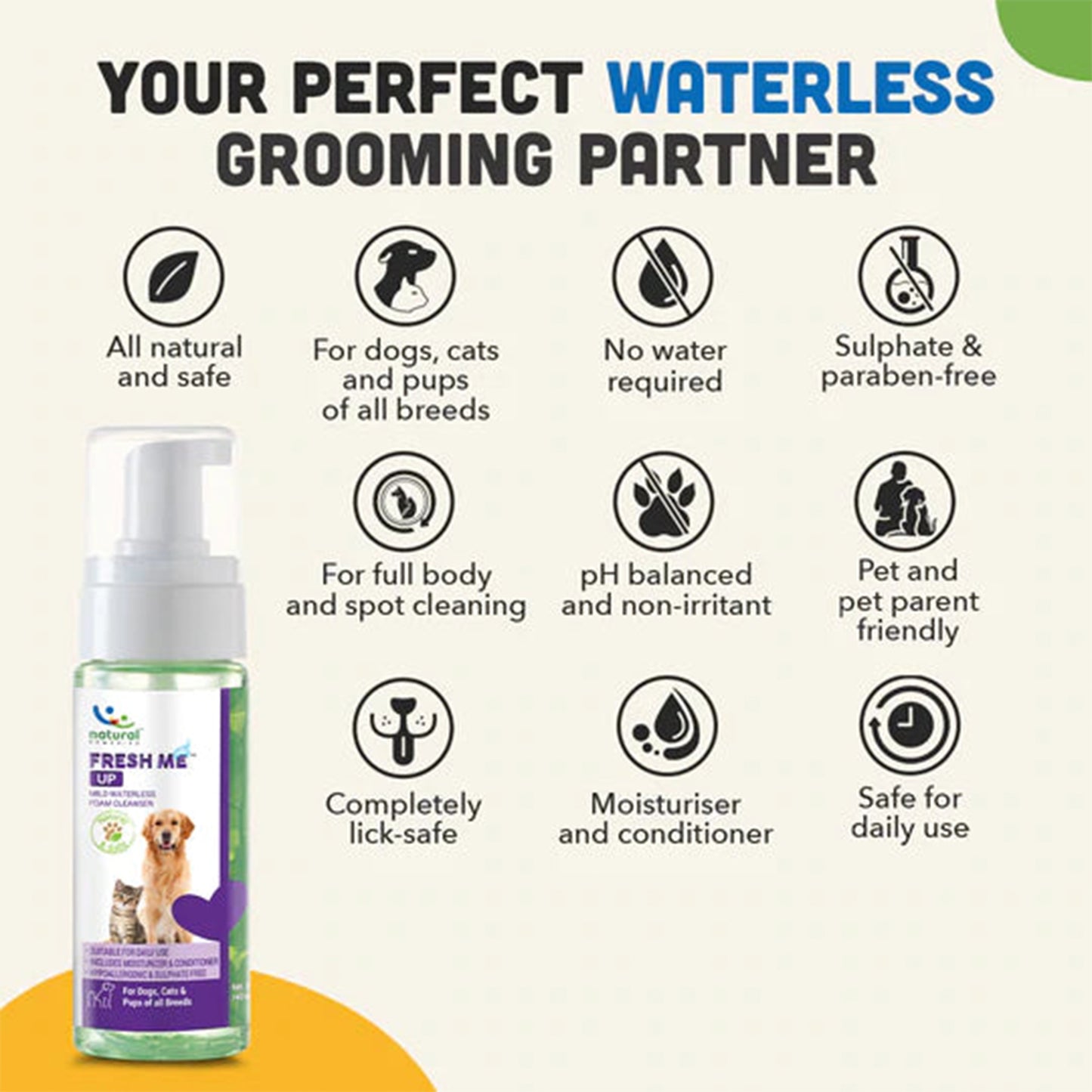Pet Natural Remedies - Fresh Me Up Waterless Foam Cleanser for Dogs and Cats
