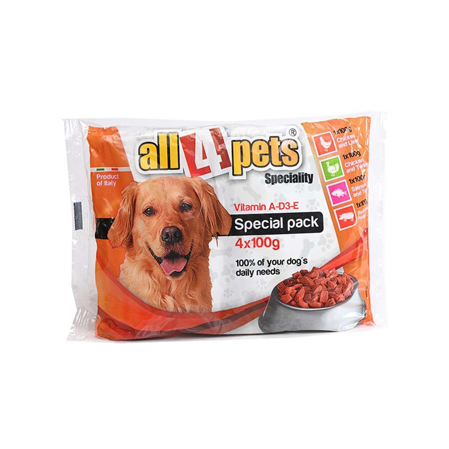 All4pets - Chunks in gravy Turkey, Tuna, Pork, Chicken & Liver For Dogs
