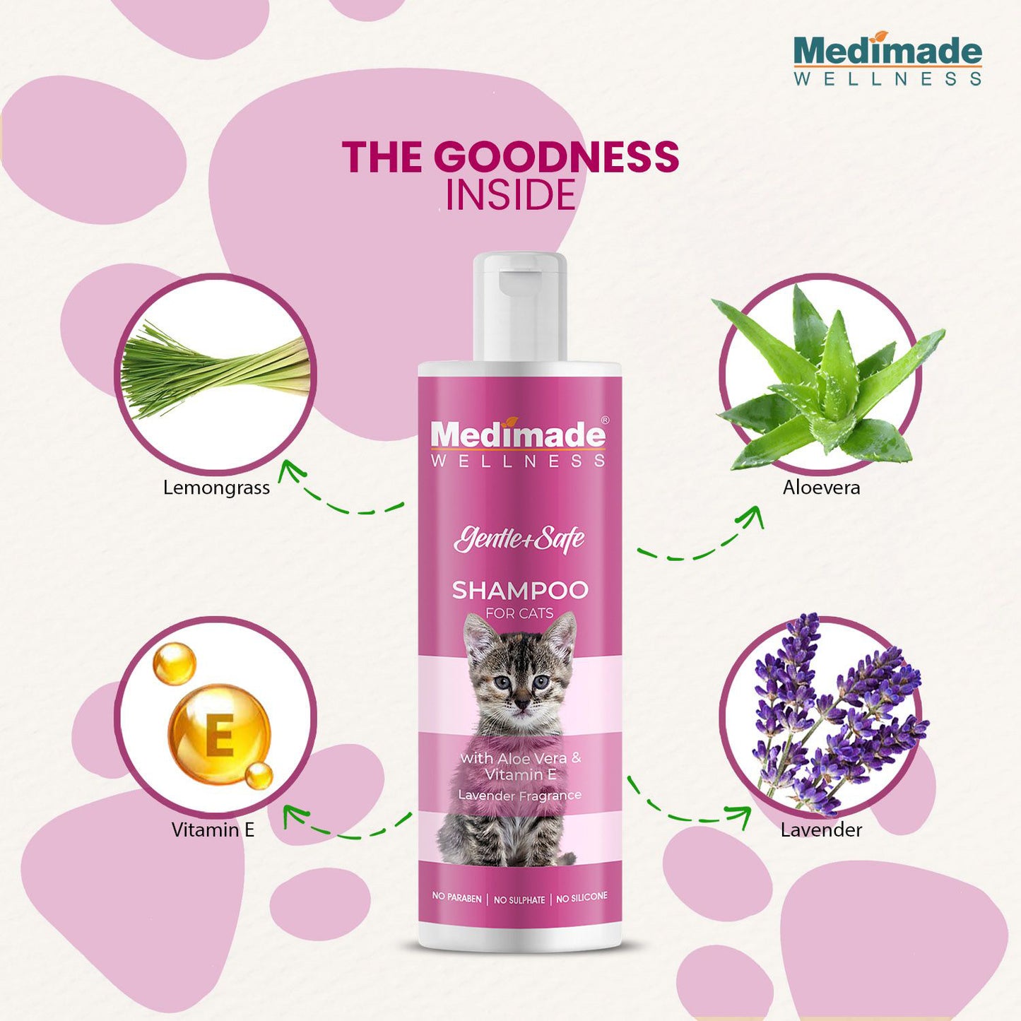 Medimade - Cat Shampoo with Aloe Vera & Vitamin E For Cats