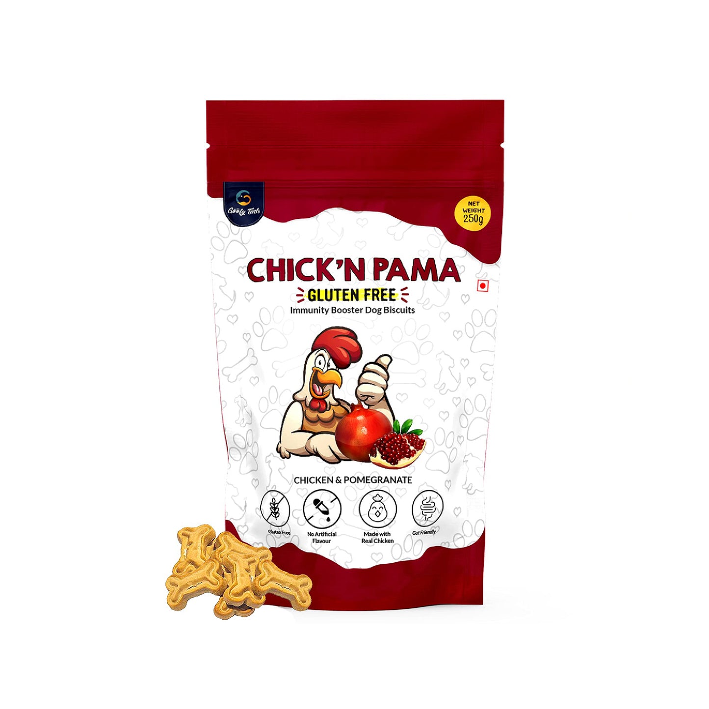 Goofy Tails - Chick'N Pama Chicken and Pomegranate Biscuits for Dogs & Puppies