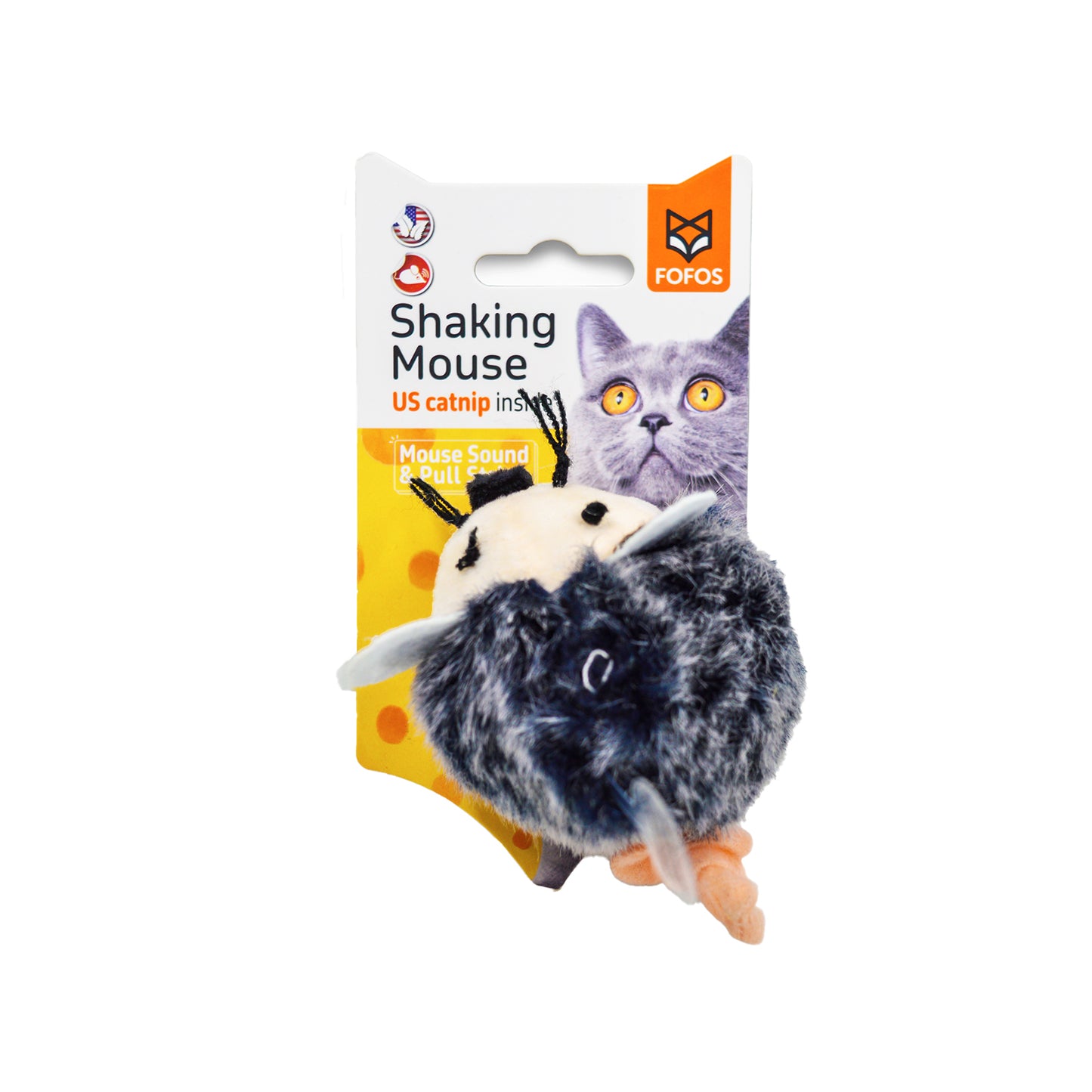 Fofos - Pull String and Sound chip Mouse-Electronic Mouse Toy