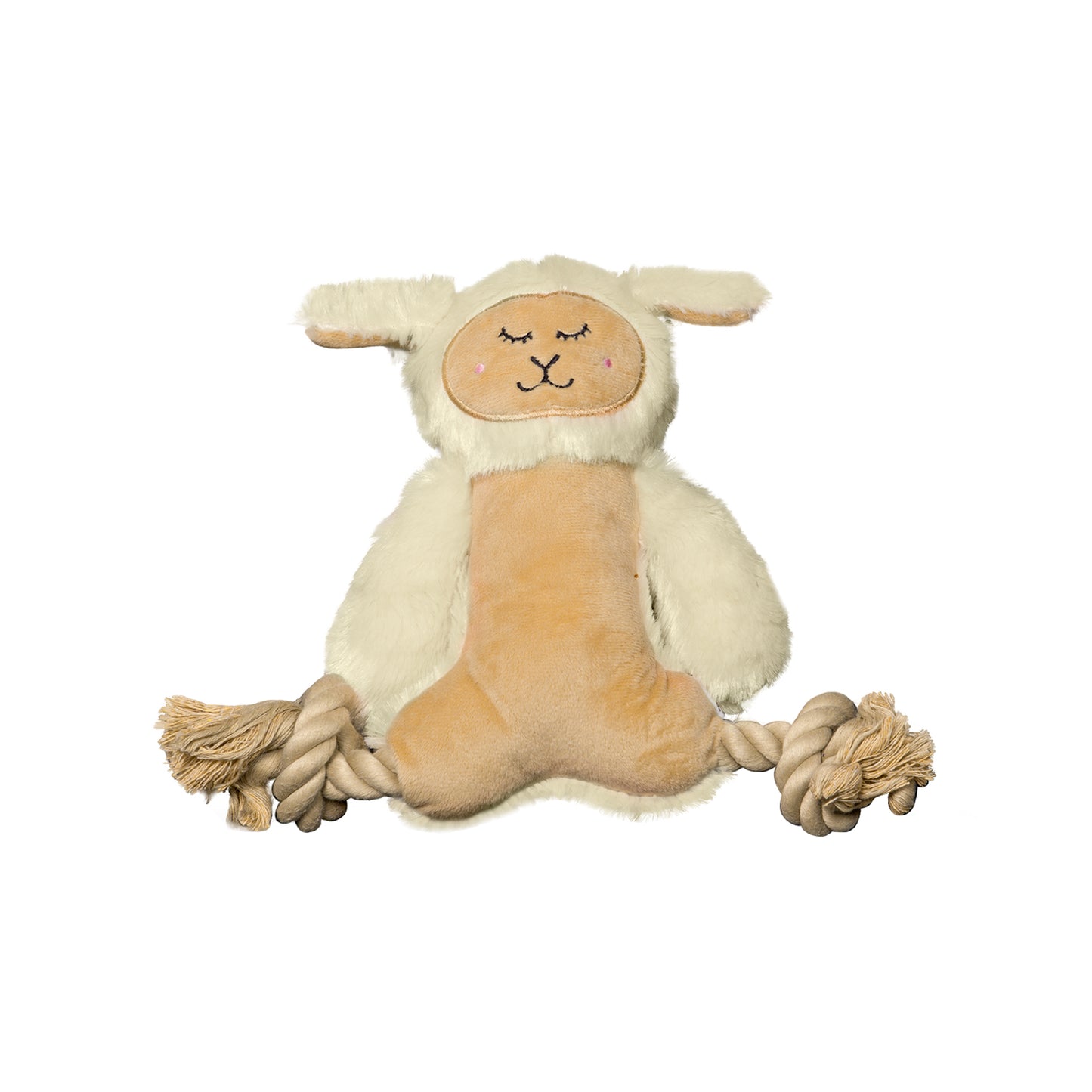 Fofos - Rope leg Plush Sheep Stuffed Soft Squeaky Plush Dog Toy