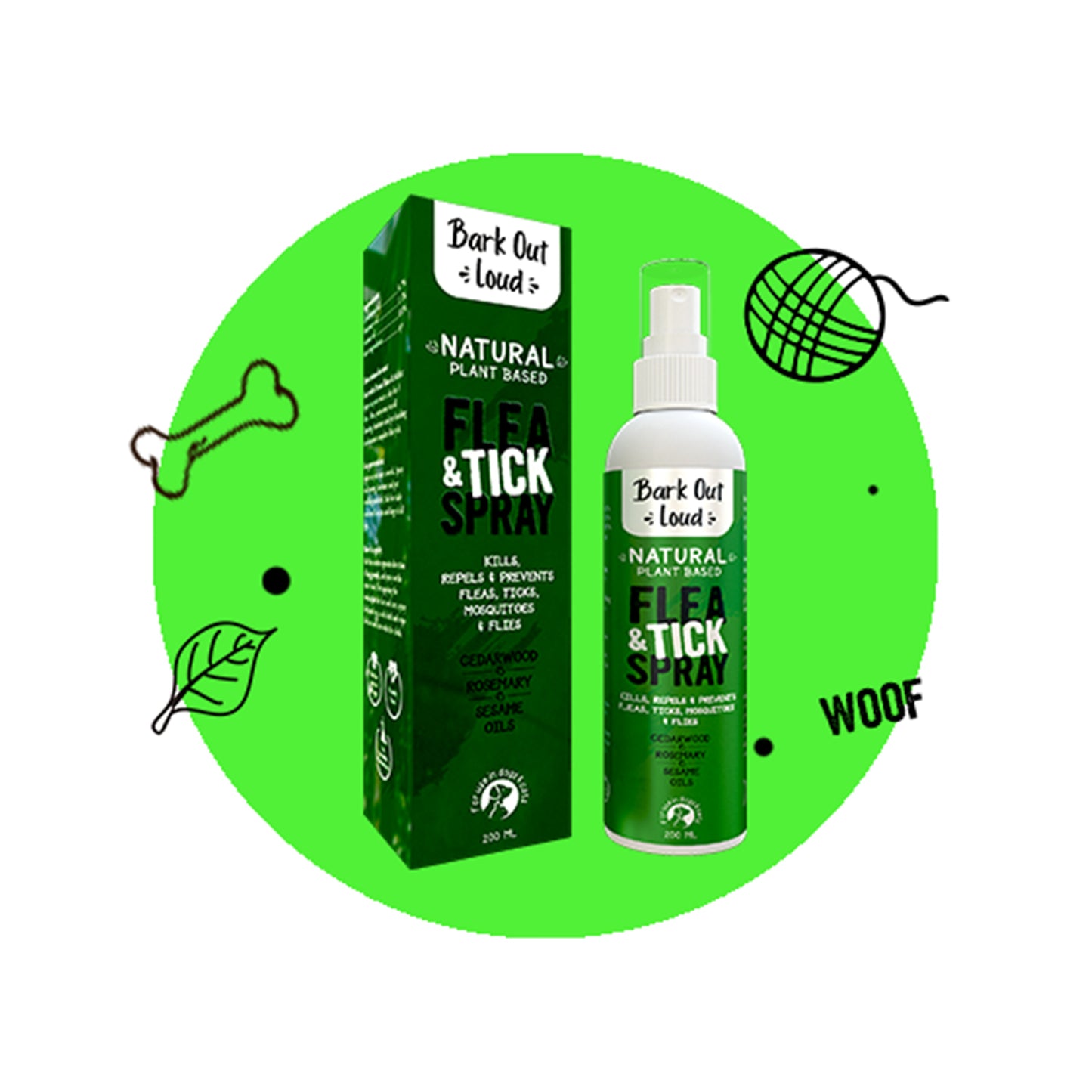 Bark Out Loud - 100% Natural Tick & Flea Spray For Dogs & Cats
