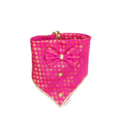 Pawgypets  - Occasion wear Bow Bandana | Pink
