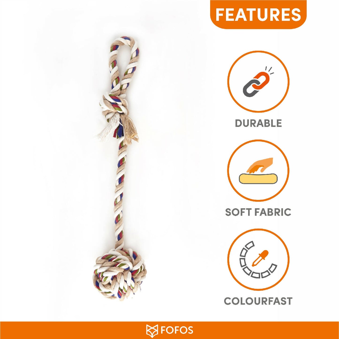 Fofos - Flossy Rope Toy Braided