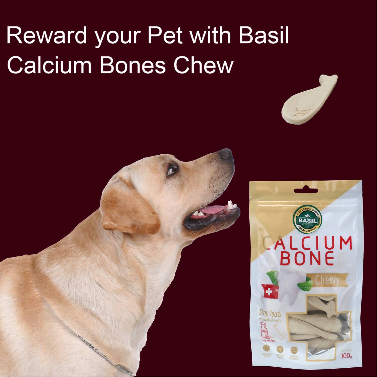 Basil - Calcium Chew Bones Treat For Dogs