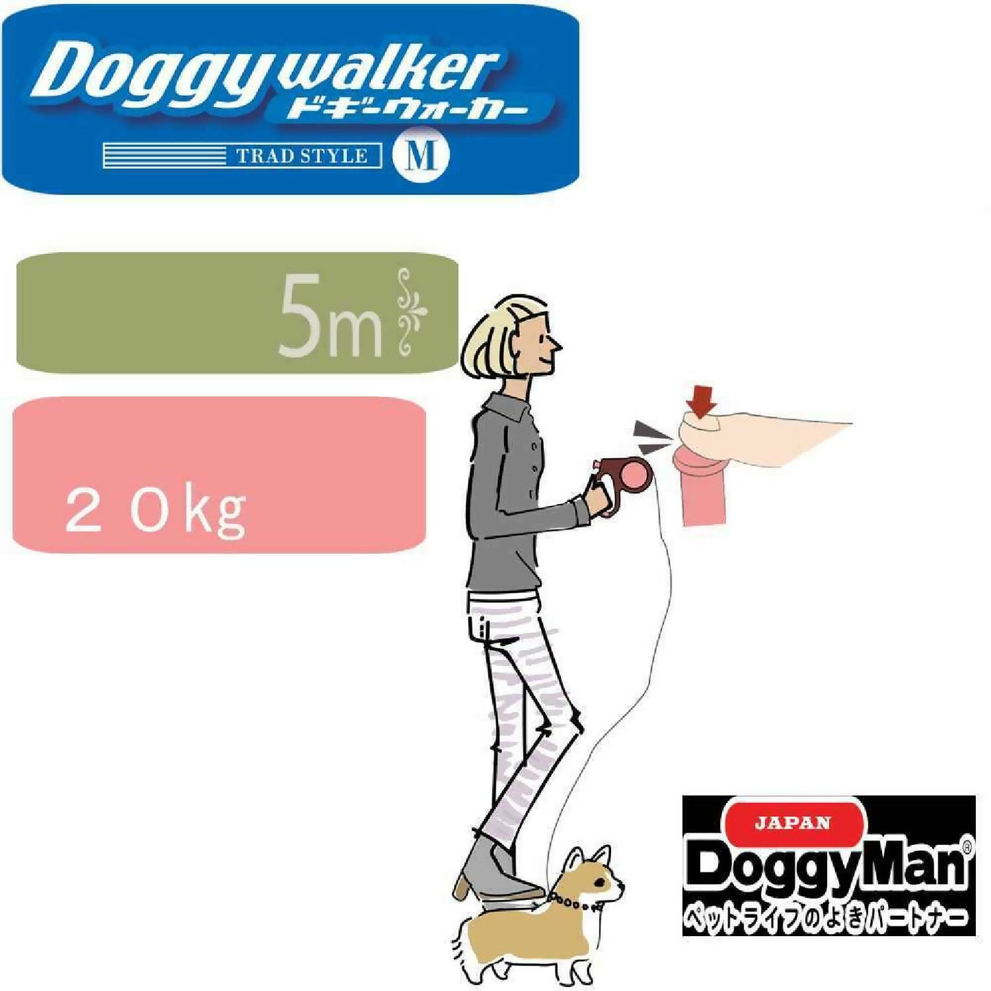 DoggyMan - Doggy Walker Traditional Style, Medium - Navy (92625)