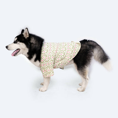 Pawgypets - Heritage Summer Kurta (Off white with pink)