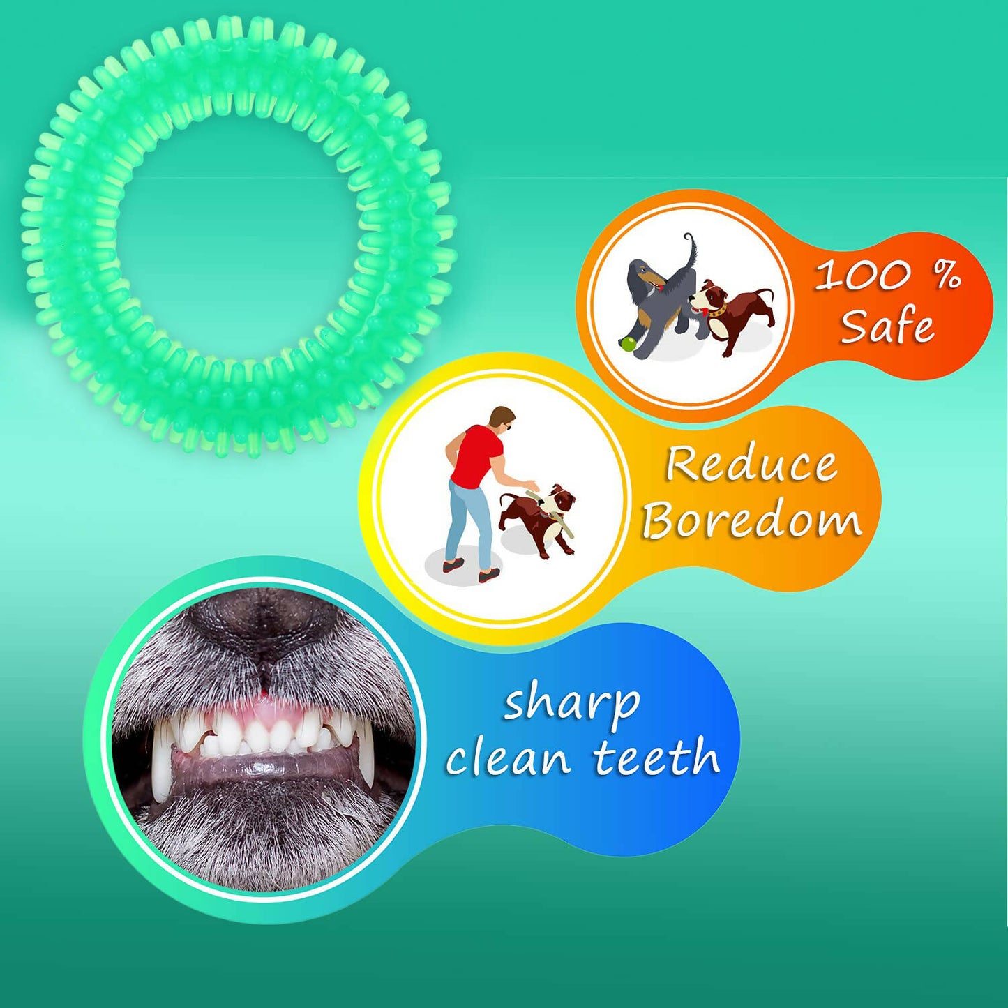 Basil - Spike Teething Ring Chew Toy For Dogs