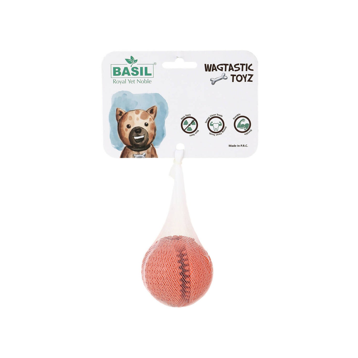 Basil - Solid Ball with Hollow centre & Grooves in Sides Toy For Dogs