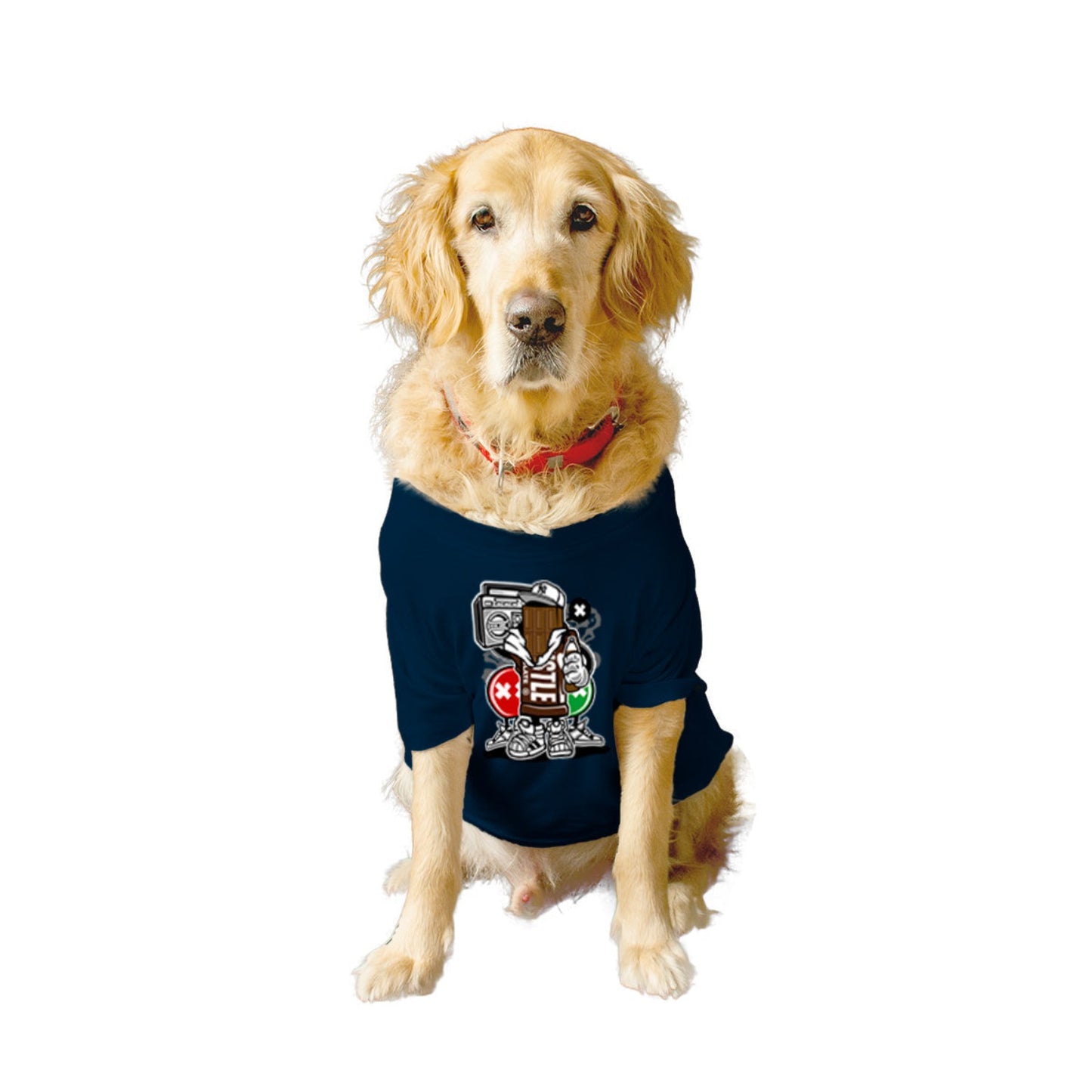 Ruse XX-Small (Chihuahuas, Papillons) / Navy Ruse Basic Crew Neck "CHOCOLATE SQUAD" Printed Half Sleeves Dog Tee