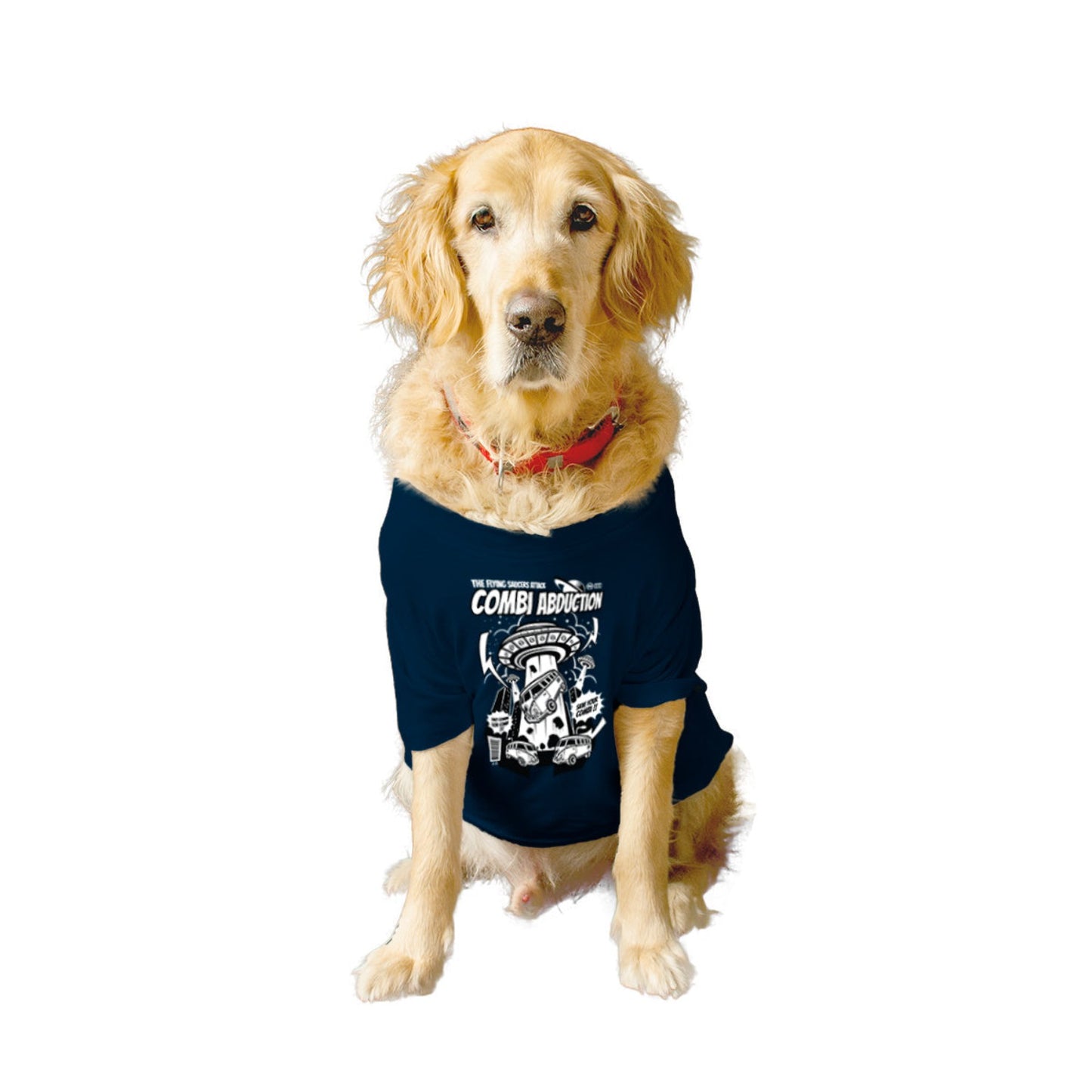 Ruse XX-Small (Chihuahuas, Papillons) / Navy Ruse Basic Crew Neck "COMBI ABDUCTION" Printed Half Sleeves Dog Tee