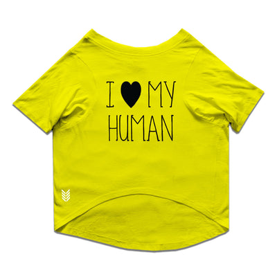 Ruse / i-love-my-human-crew-neck-dog-tee / Yellow