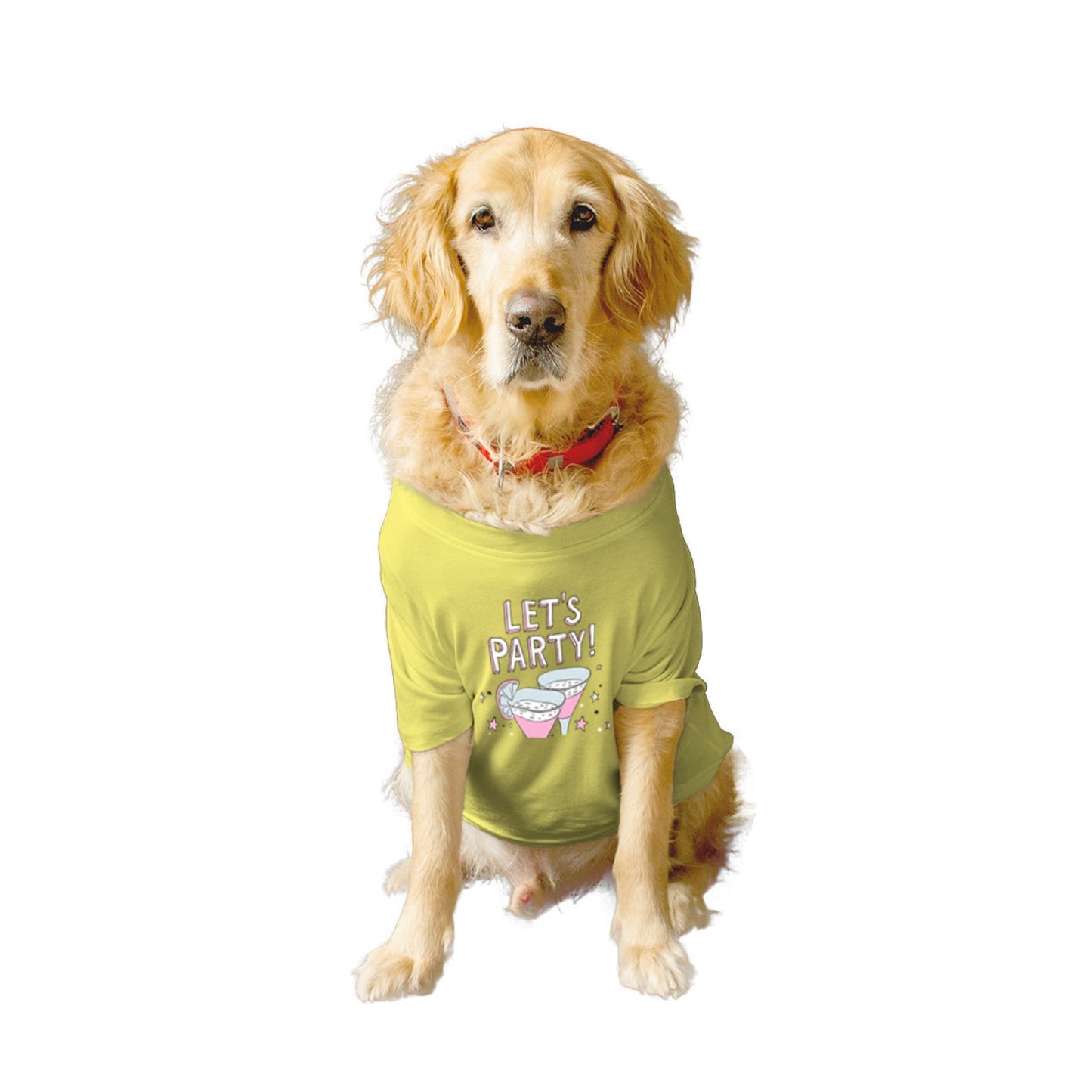 Ruse XX-Small (Chihuahuas, Papillons) / Lemon Tonic Ruse Basic Crew Neck "Let's Party" Printed Half Sleeves Dog Tee3