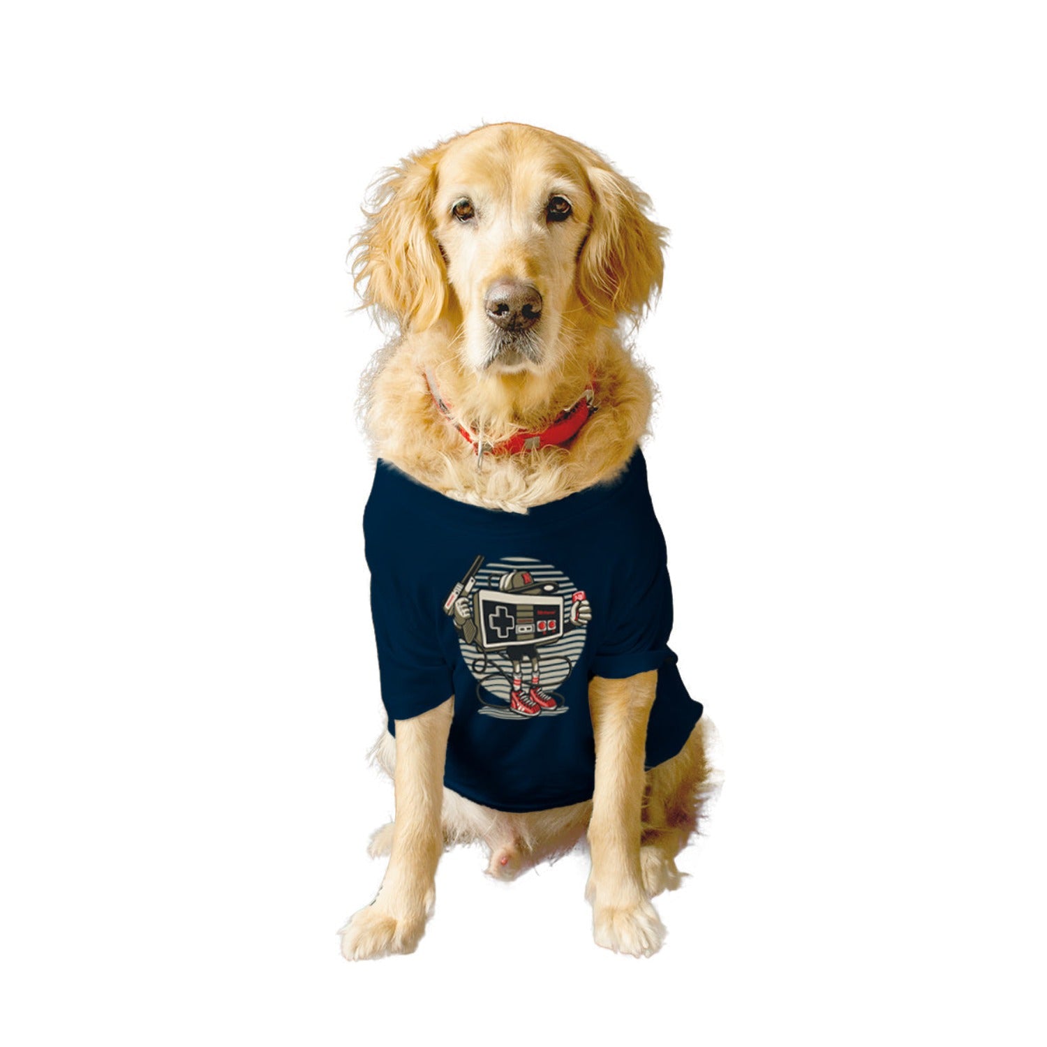 Ruse XX-Small (Chihuahuas, Papillons) / Navy Ruse Basic Crew Neck "Let's Play" Printed Half Sleeves Dog Tee