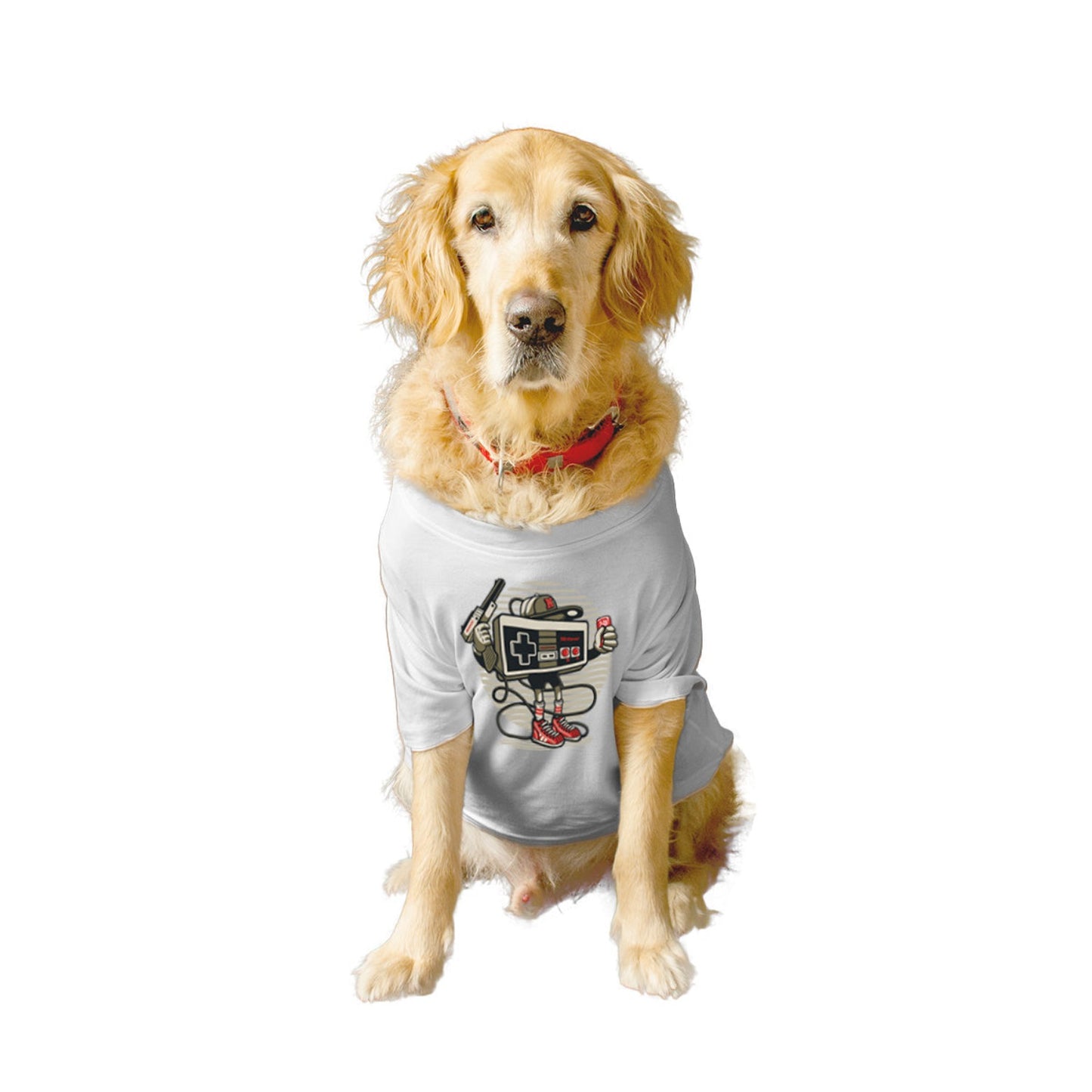 Ruse XX-Small (Chihuahuas, Papillons) / White Ruse Basic Crew Neck "Let's Play" Printed Half Sleeves Dog Tee