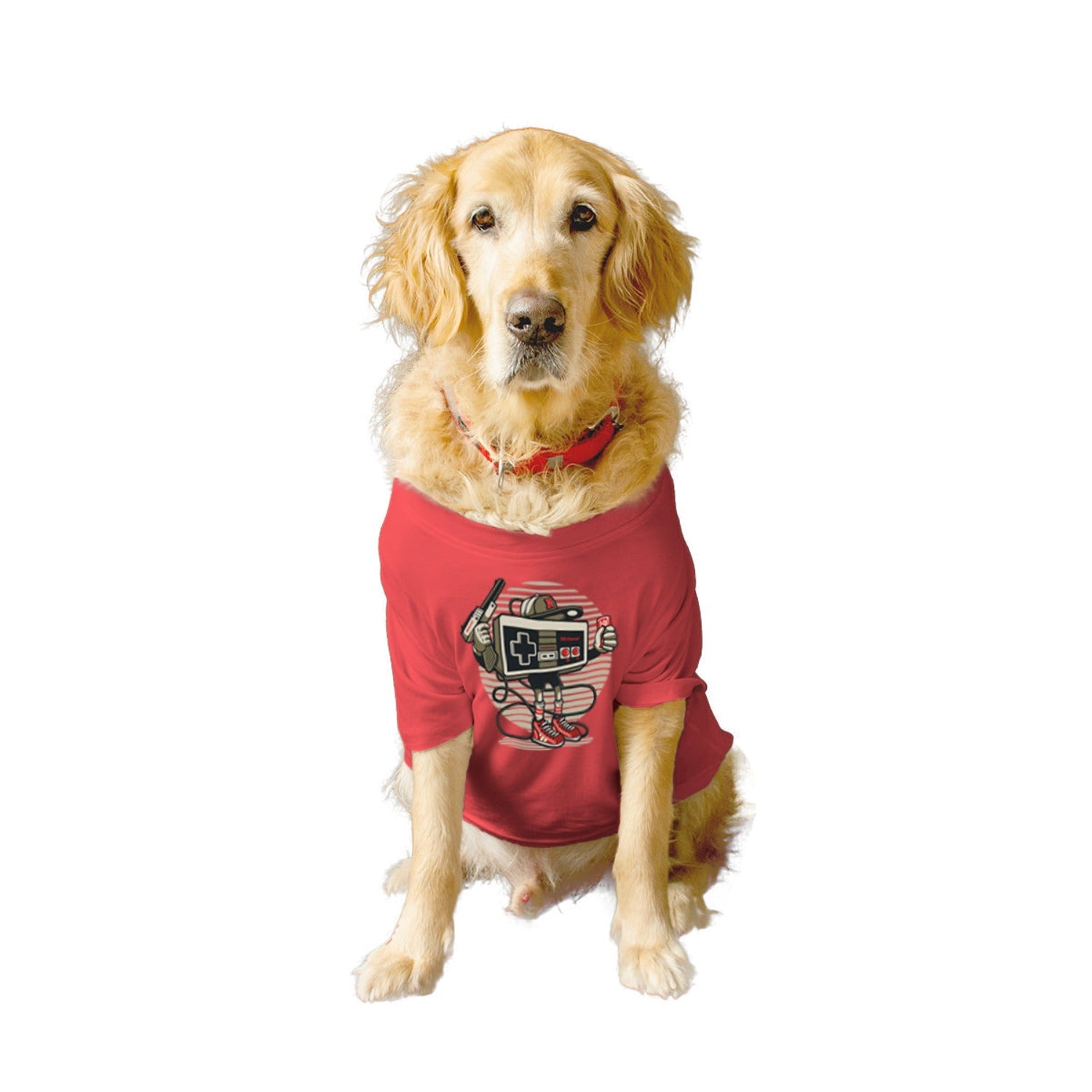 Ruse XX-Small (Chihuahuas, Papillons) / Poppy Red Ruse Basic Crew Neck "Let's Play" Printed Half Sleeves Dog Tee