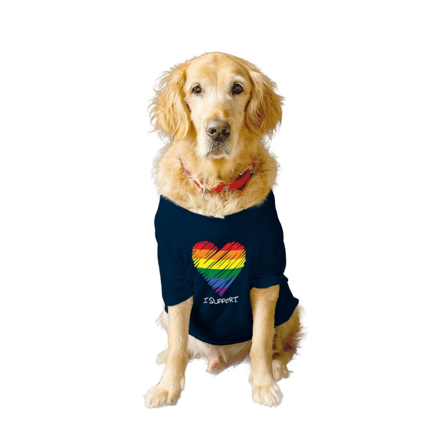 Ruse XX-Small (Chihuahuas, Papillons) / Navy Ruse Basic Crew Neck "LGBTQ-1" Printed Half Sleeves Dog Tee